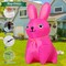 GOOSH 5 FT Easter Inflatables Bunny Blue and Pink Rabbit with Built-in LEDs